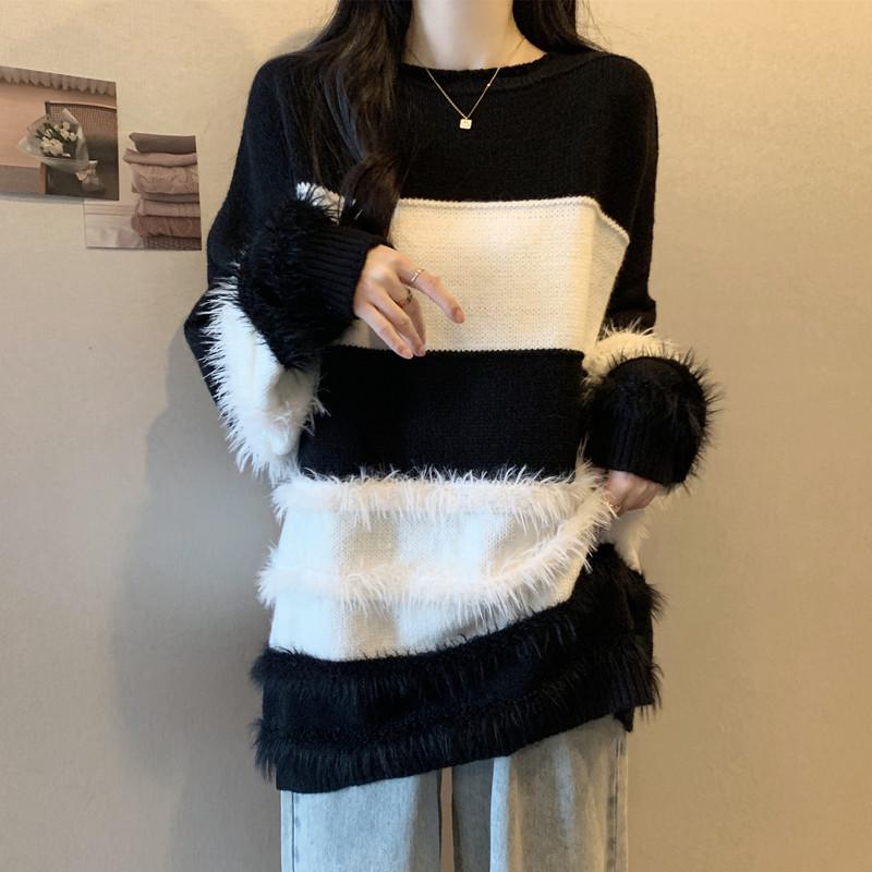 Winter Style Plus Size Striped Mink Velvet Knit Sweater for Women M
Winter Style Plus Size Striped Mink Velvet Knit Sweater for Women M