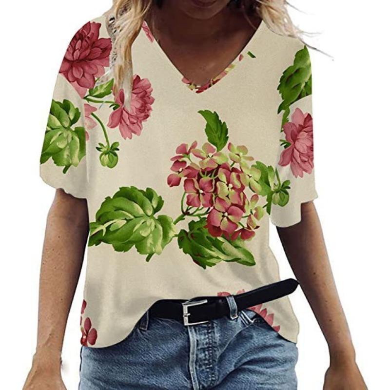 Summer V-neck 3D Colorful Flower Printed Top Fashionable Casual Short Sleeved Women s T-shirts XS
Summer V-neck 3D Colorful Flower Printed Top Fashionable Casual Short Sleeved Women s T-shirts XS