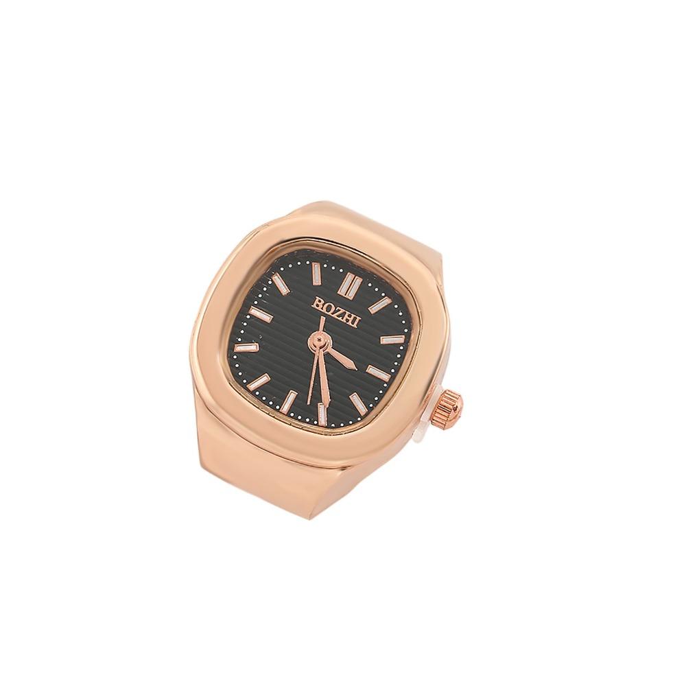 Adjustable Finger Ring Watch Mini Time Watch Ring Creative Quartz Watch Men Women Rose Gold Black
Adjustable Finger Ring Watch Mini Time Watch Ring Creative Quartz Watch Men Women Rose Gold Black