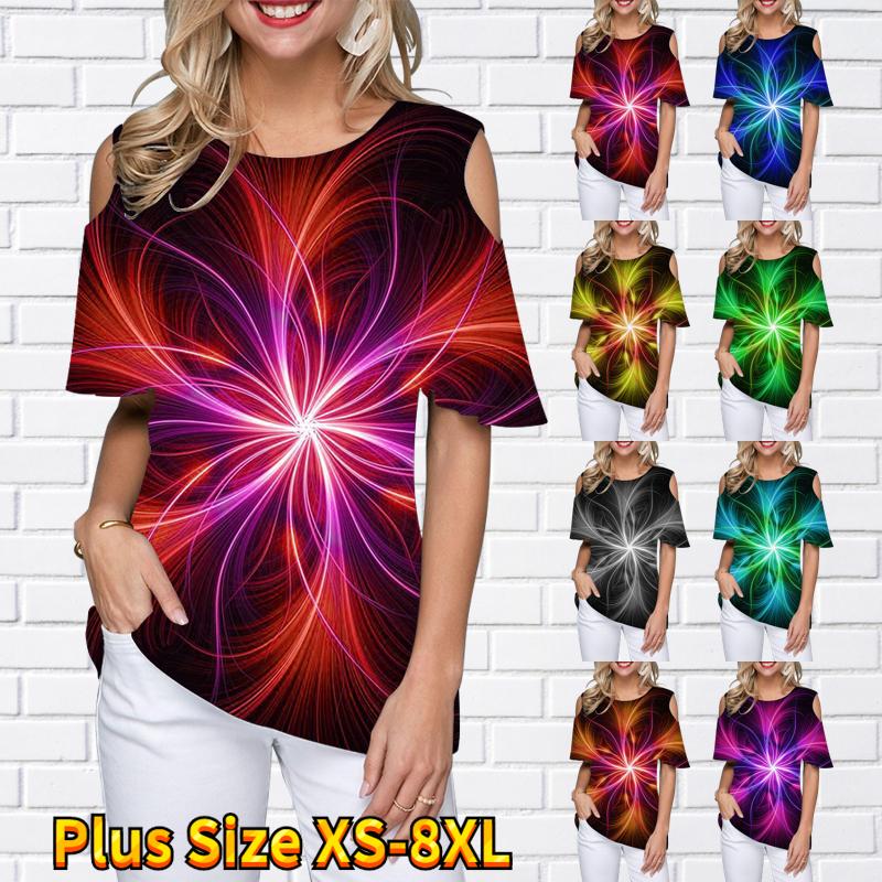 Летняя свободная футболка с круглым вырезом, модная повседневная футболка с коротким рукавом, новый дизайн, женский топ с принтом, элегантный топ с открытыми плечами
Летняя свободная футболка с круглым вырезом, модная повседневная футболка с коротким рукавом, новый дизайн, женский топ с принтом, элегантный топ с открытыми плечами