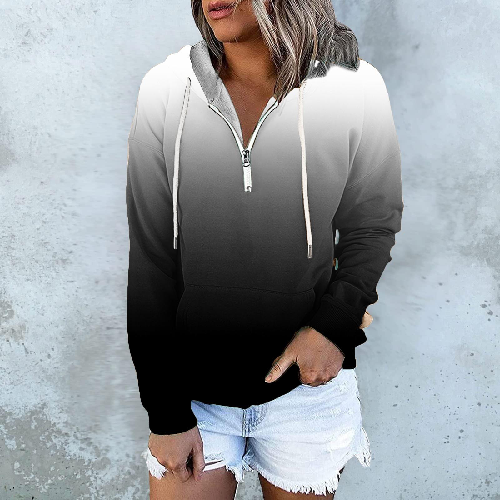 Women s Casual Fashion Long Sleeved Top Gradient Printed Round Neck Zippered Hoodie
Women s Casual Fashion Long Sleeved Top Gradient Printed Round Neck Zippered Hoodie