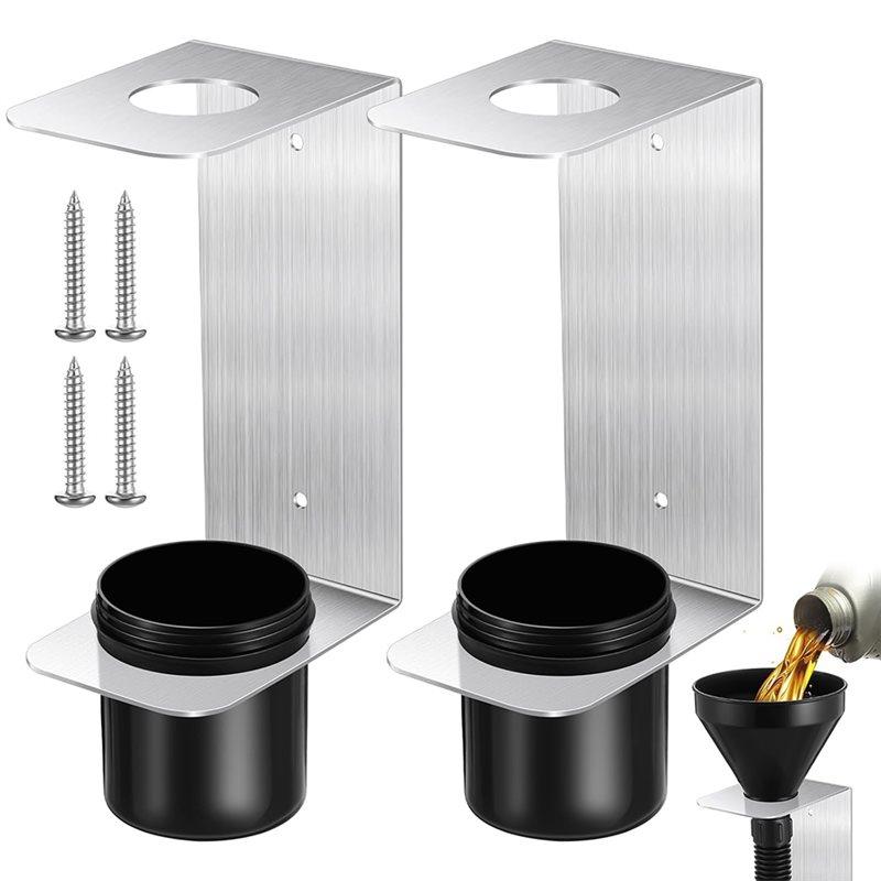 CYCLI-Aluminum Oil Funnel Holder With 2 Plastic Removable Cups 4 Screws- For Trailer Fluid Oil Filter Storage Rack For Garage
CYCLI-Aluminum Oil Funnel Holder With 2 Plastic Removable Cups 4 Screws- For Trailer Fluid Oil Filter Storage Rack For Garage