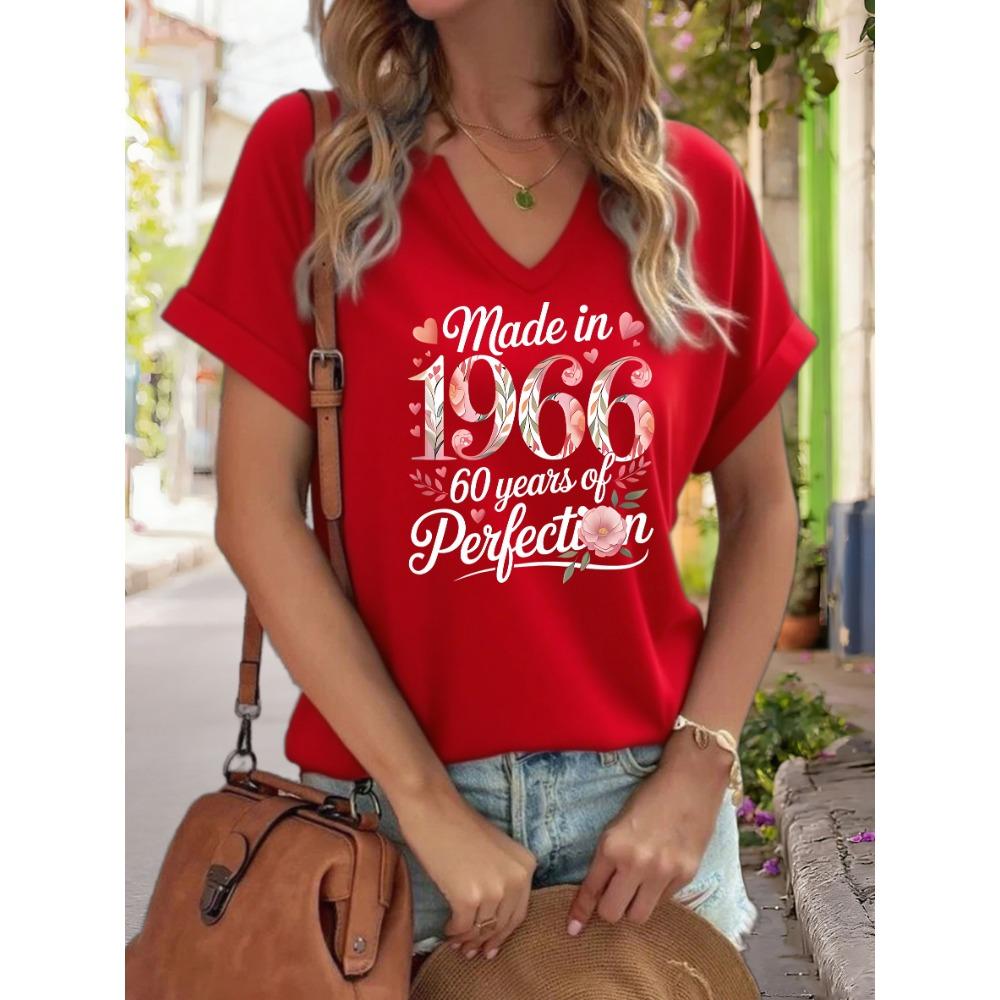 Women s V-Neck Made in 1966 Graphic Tee, 60 Years of Perfection Print T-Shirt, Casual Loose Short Sleeve Birthday Fashion Top XL
Women s V-Neck Made in 1966 Graphic Tee, 60 Years of Perfection Print T-Shirt, Casual Loose Short Sleeve Birthday Fashion Top XL