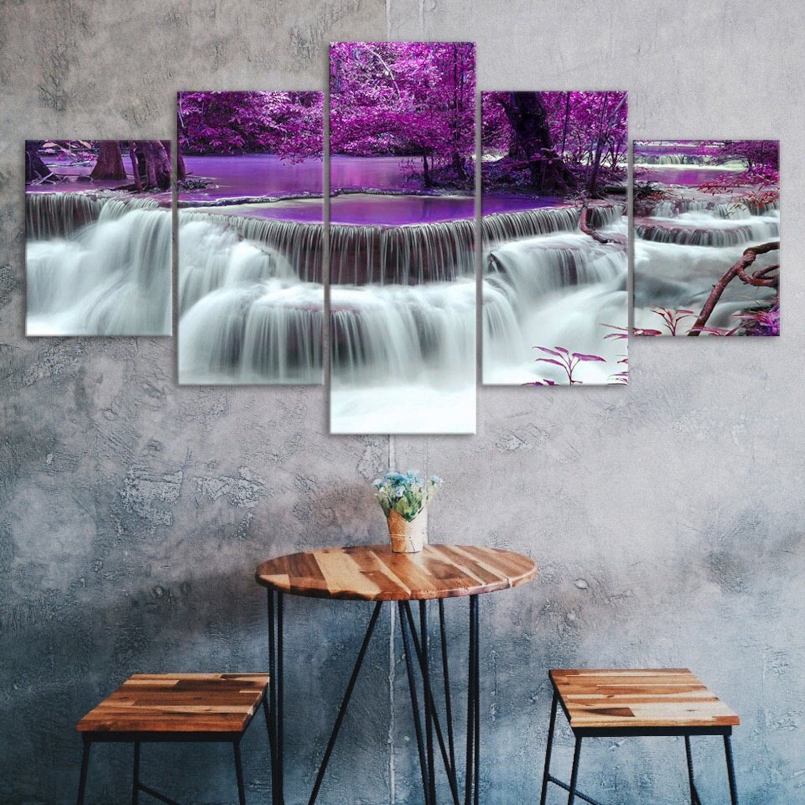 Waterfall in Purple Forest Canvas 5 Piece Five Panel Wall Print Modern Art Poster Home Decor Gift For Him For Her 20X35 20X45 20X55CM
Waterfall in Purple Forest Canvas 5 Piece Five Panel Wall Print Modern Art Poster Home Decor Gift For Him For Her 20X35 20X45 20X55CM