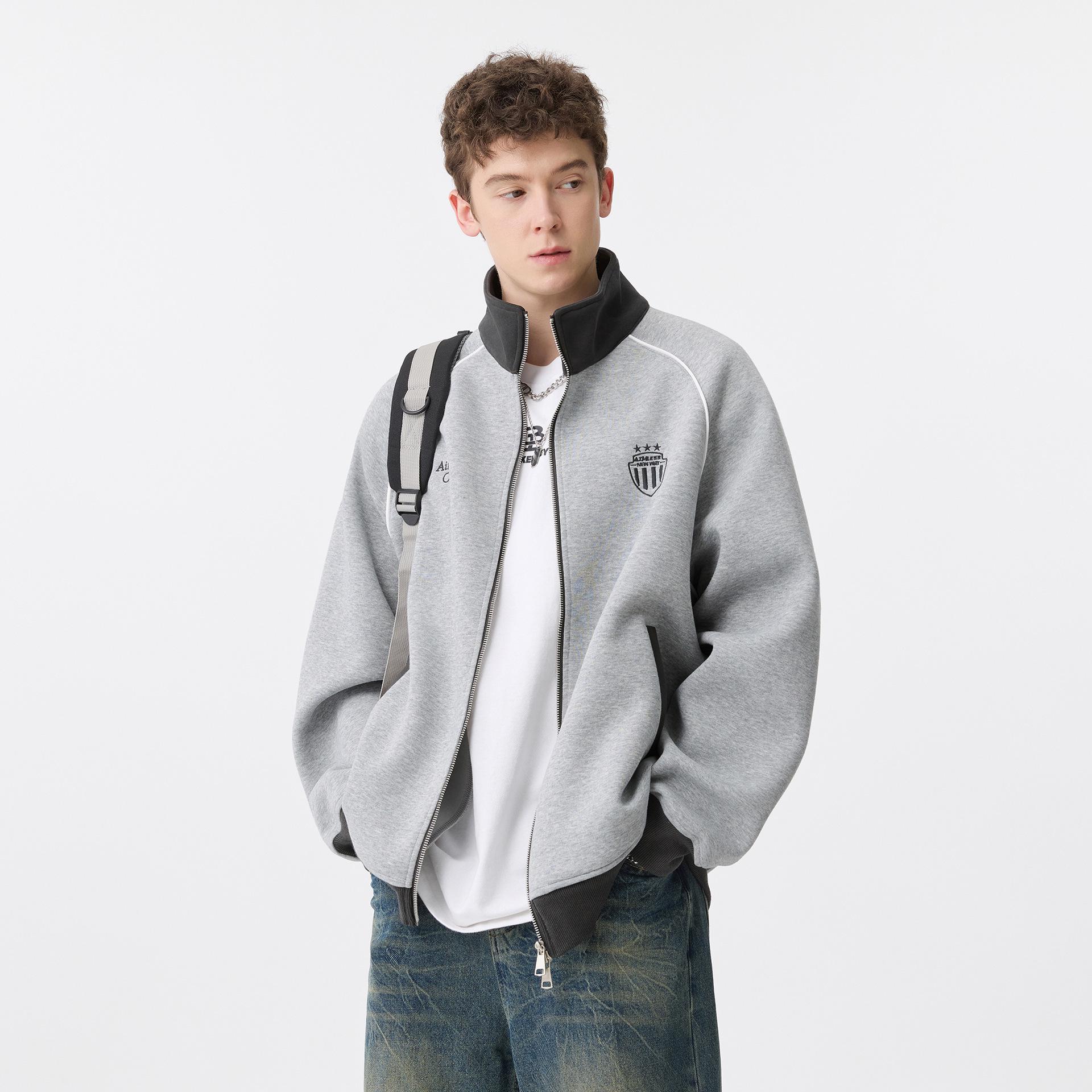 JSEN Men s Autumn Color Block Patchwork Hoodie - Loose Fit Stand Collar Jacket L (115-130 jin) світло-сірий колір
JSEN Men s Autumn Color Block Patchwork Hoodie - Loose Fit Stand Collar Jacket L (115-130 jin) світло-сірий колір