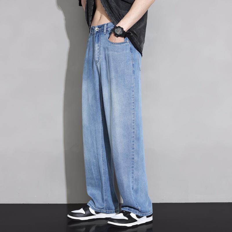 Summer Cozy Soft Jeans Men Elastic Waist Denim Trousers Korea Loose Straight Blue Casual Pants S
Summer Cozy Soft Jeans Men Elastic Waist Denim Trousers Korea Loose Straight Blue Casual Pants S
