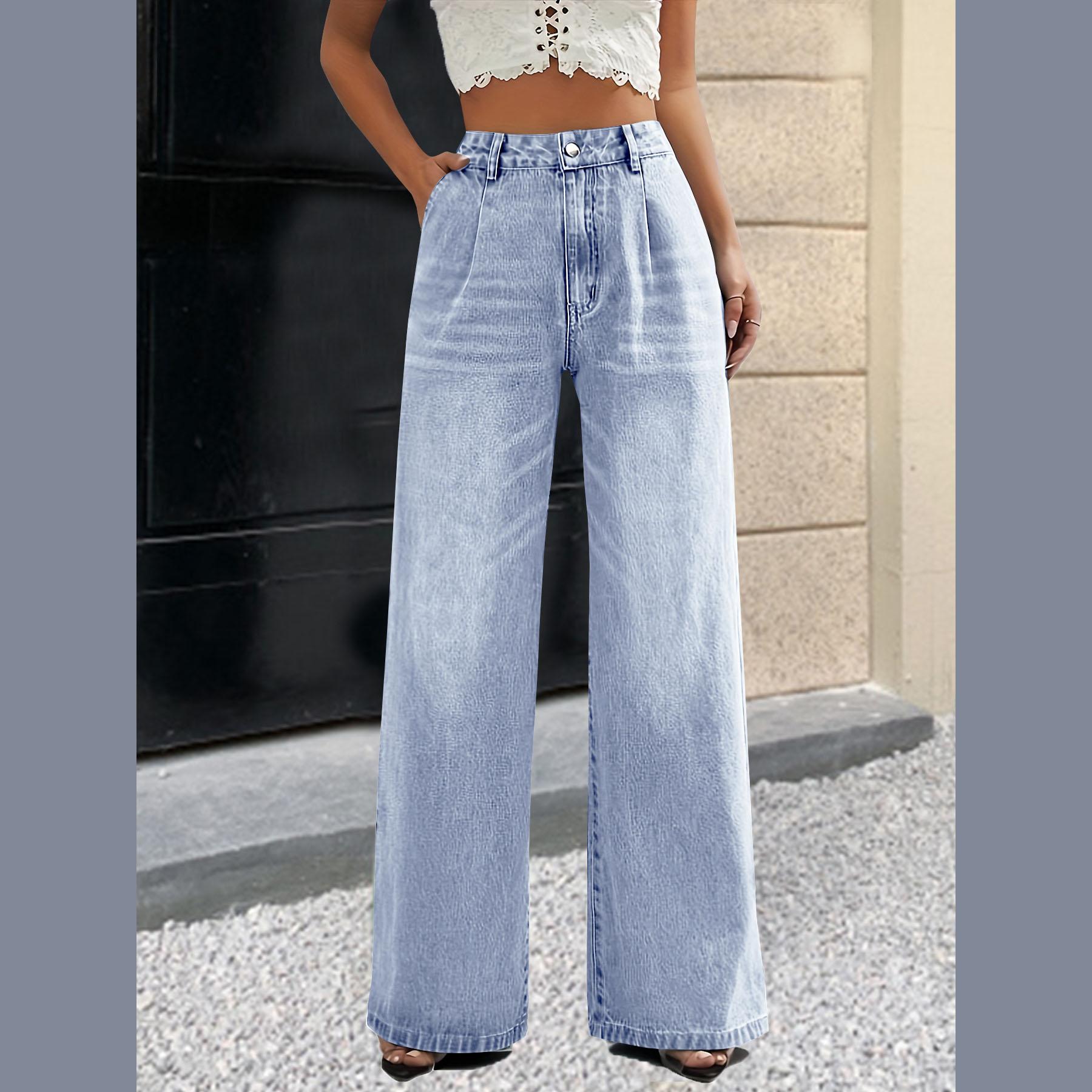 Women s Cross-border European and American Style Solid Color Jeans Women s Straight Wide Leg Pants Casual All-match XXXL світло-синій колір
Women s Cross-border European and American Style Solid Color Jeans Women s Straight Wide Leg Pants Casual All-match XXXL світло-синій колір