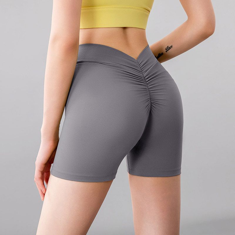 European and American Style Slimming V-Waist Solid Color Ruched Peach Butt-Lifting Yoga Pants High-Waisted Training Sports Running Naked-Feel Shorts Titanium Gray S
European and American Style Slimming V-Waist Solid Color Ruched Peach Butt-Lifting Yoga Pants High-Waisted Training Sports Running Naked-Feel Shorts Titanium Gray S