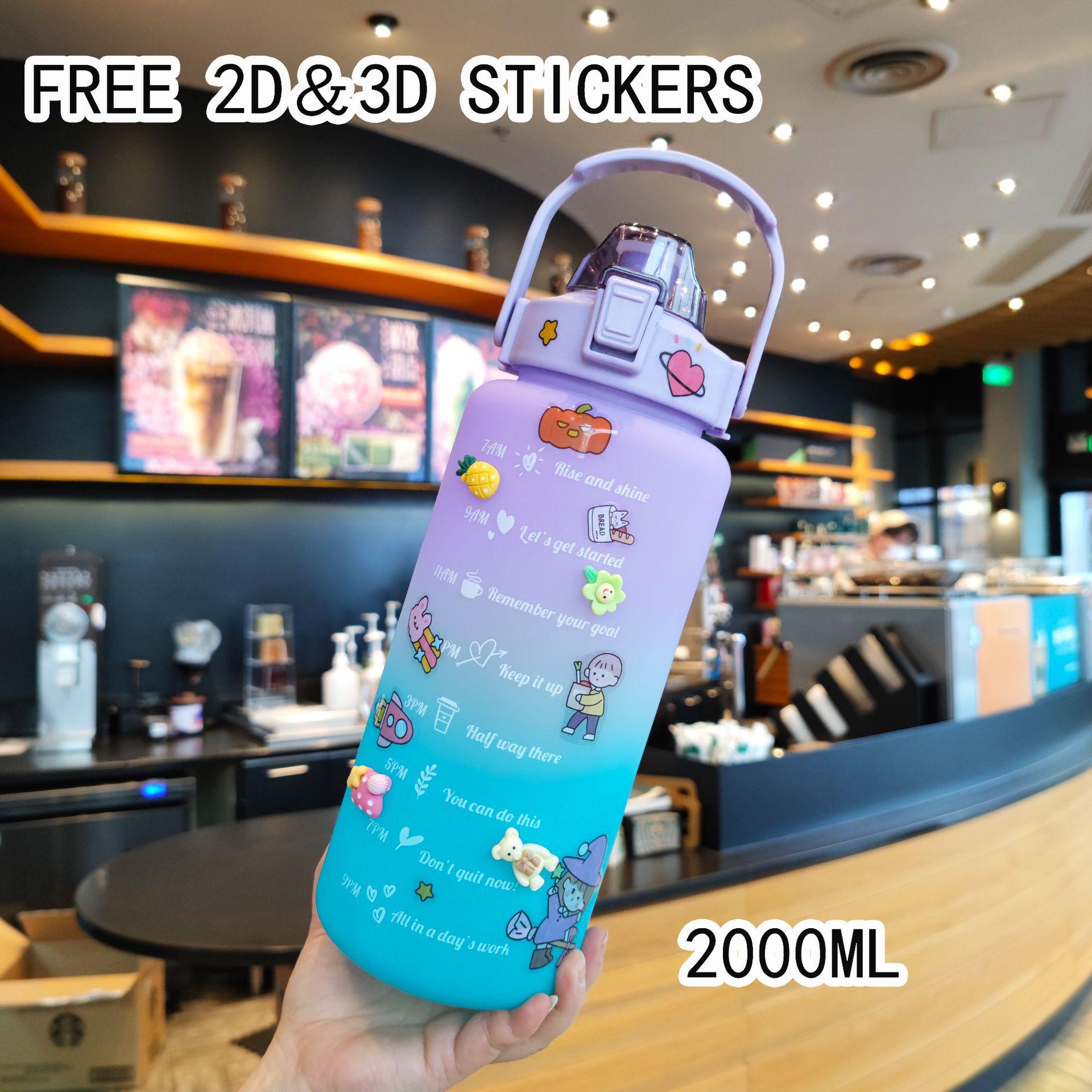 Gradient Large Capacity 2000ml Frosted Water Bottle with Straw, Portable Handle & Stickers 2000ml фіолетовий
Gradient Large Capacity 2000ml Frosted Water Bottle with Straw, Portable Handle & Stickers 2000ml фіолетовий