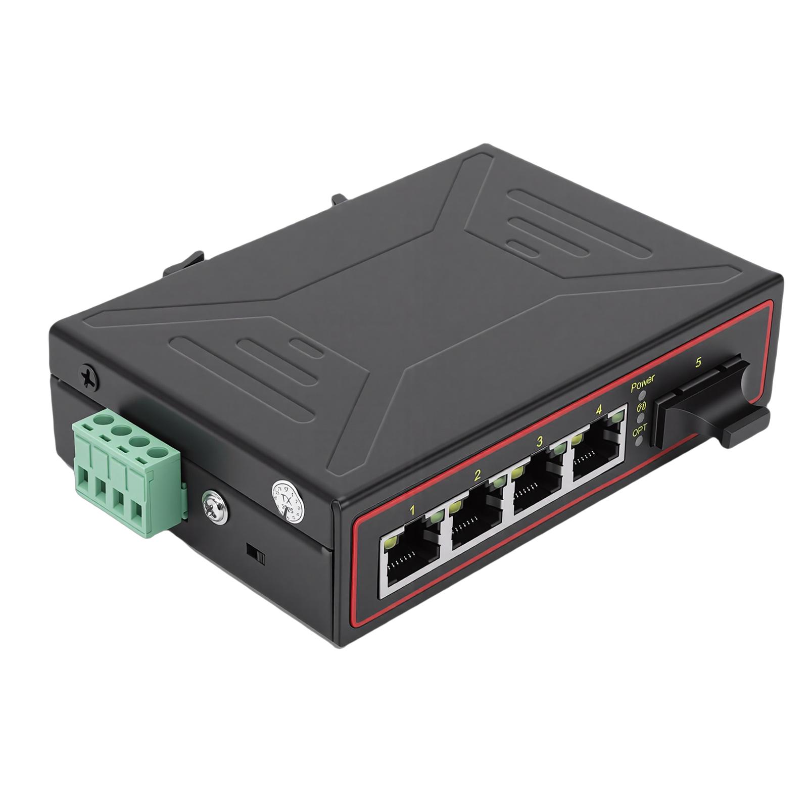 Ethernet Fiber Media Converter 1 Optical Port 4 Ethernet Ports 10M 100M Din Rail Mount Ethernet Switch
Ethernet Fiber Media Converter 1 Optical Port 4 Ethernet Ports 10M 100M Din Rail Mount Ethernet Switch