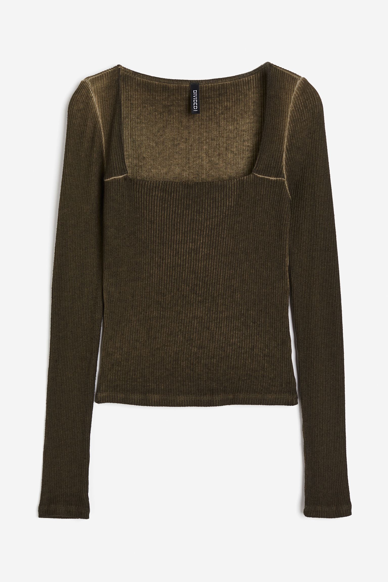 Топ в рубчик с эффектом потертости
Топ в рубчик с эффектом потертости