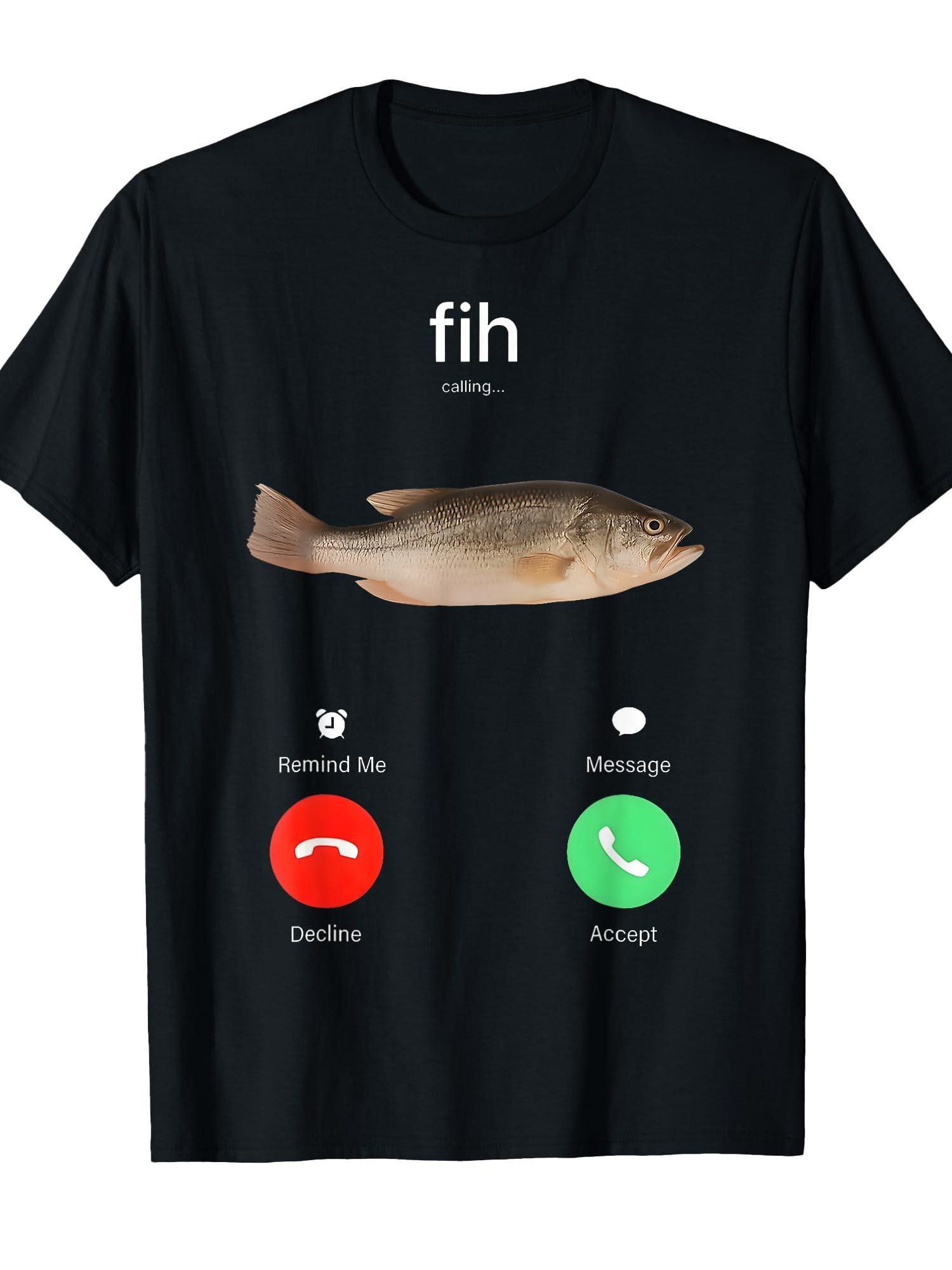 Fun Fish Print T-shirt Men Casual Comfortable Travel Clothing Fish Call To Remind Me of The Information Refused To Accept 4XL
Fun Fish Print T-shirt Men Casual Comfortable Travel Clothing Fish Call To Remind Me of The Information Refused To Accept 4XL