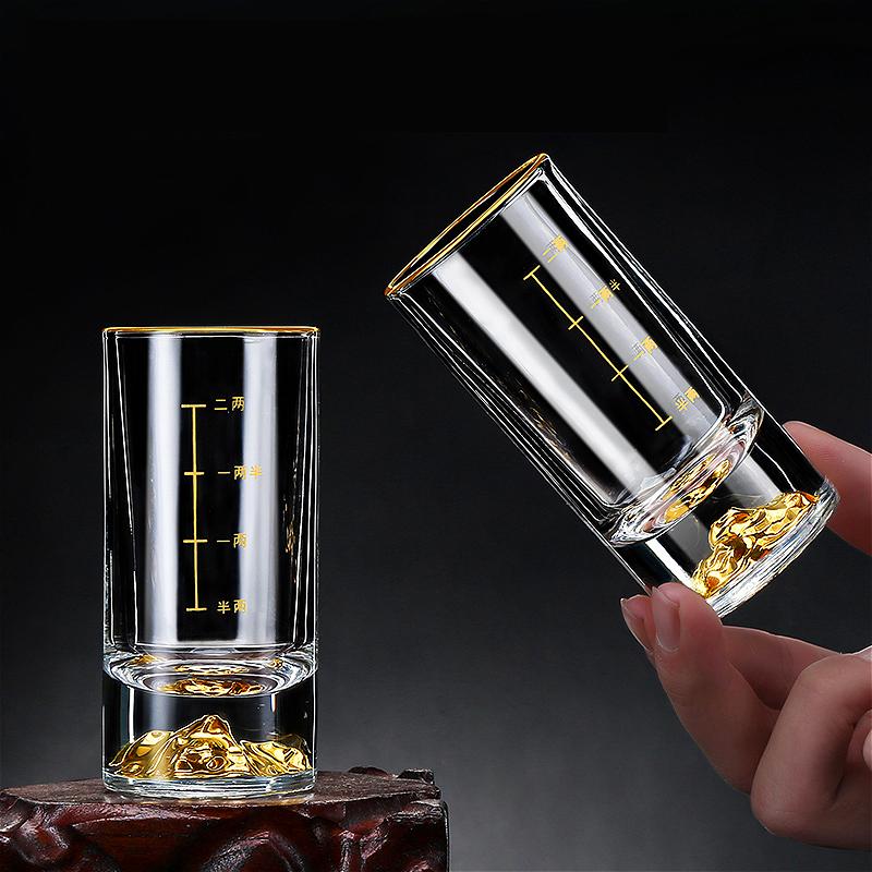 50ml/100ml Creative Golden Edged Wine Glass Gold Mountain Glass Cup Spirits Cup Bar Luxury Whiskey Glass High End Baijiu Goblet 1pcs
50ml/100ml Creative Golden Edged Wine Glass Gold Mountain Glass Cup Spirits Cup Bar Luxury Whiskey Glass High End Baijiu Goblet 1pcs