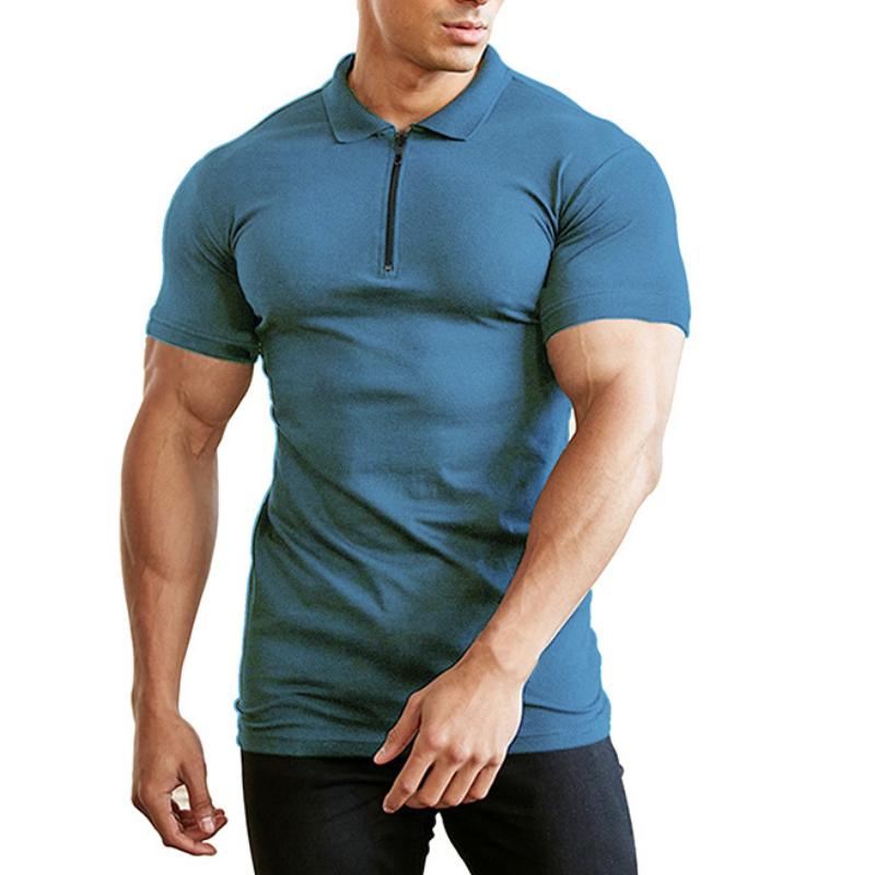 Asian Size Summer Short Sleeve Zip Collar Men s T Shirt Solid Color Sportwear Tops Casual Men Polo Shirts
Asian Size Summer Short Sleeve Zip Collar Men s T Shirt Solid Color Sportwear Tops Casual Men Polo Shirts