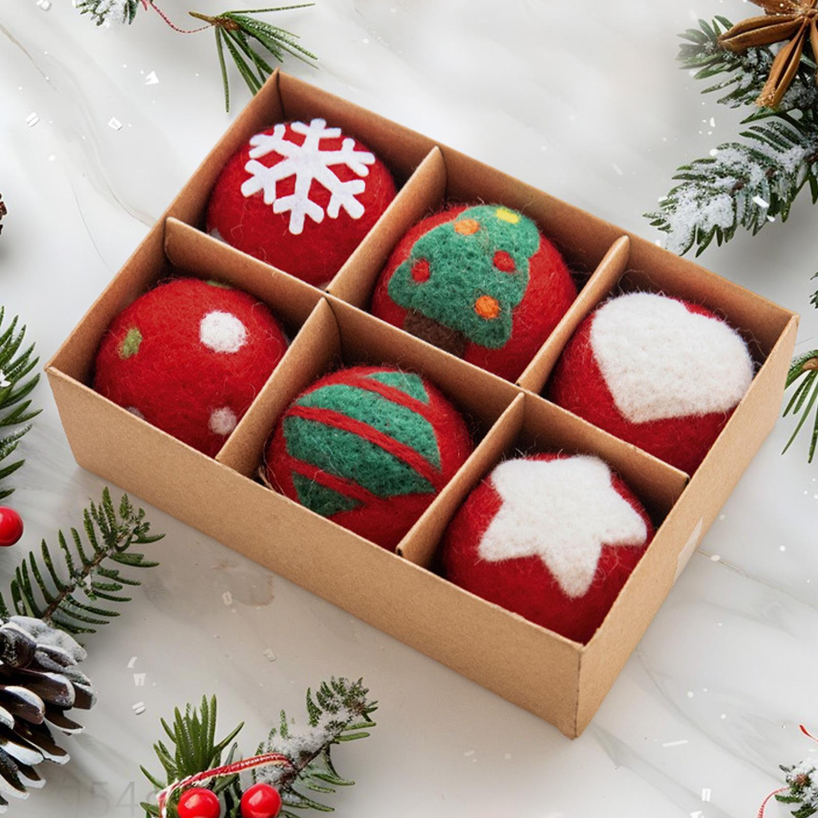 6 шт. Рождественский шар, украшение из фетра, праздничные подвесные украшения, праздничные принадлежности Red
6 шт. Рождественский шар, украшение из фетра, праздничные подвесные украшения, праздничные принадлежности Red