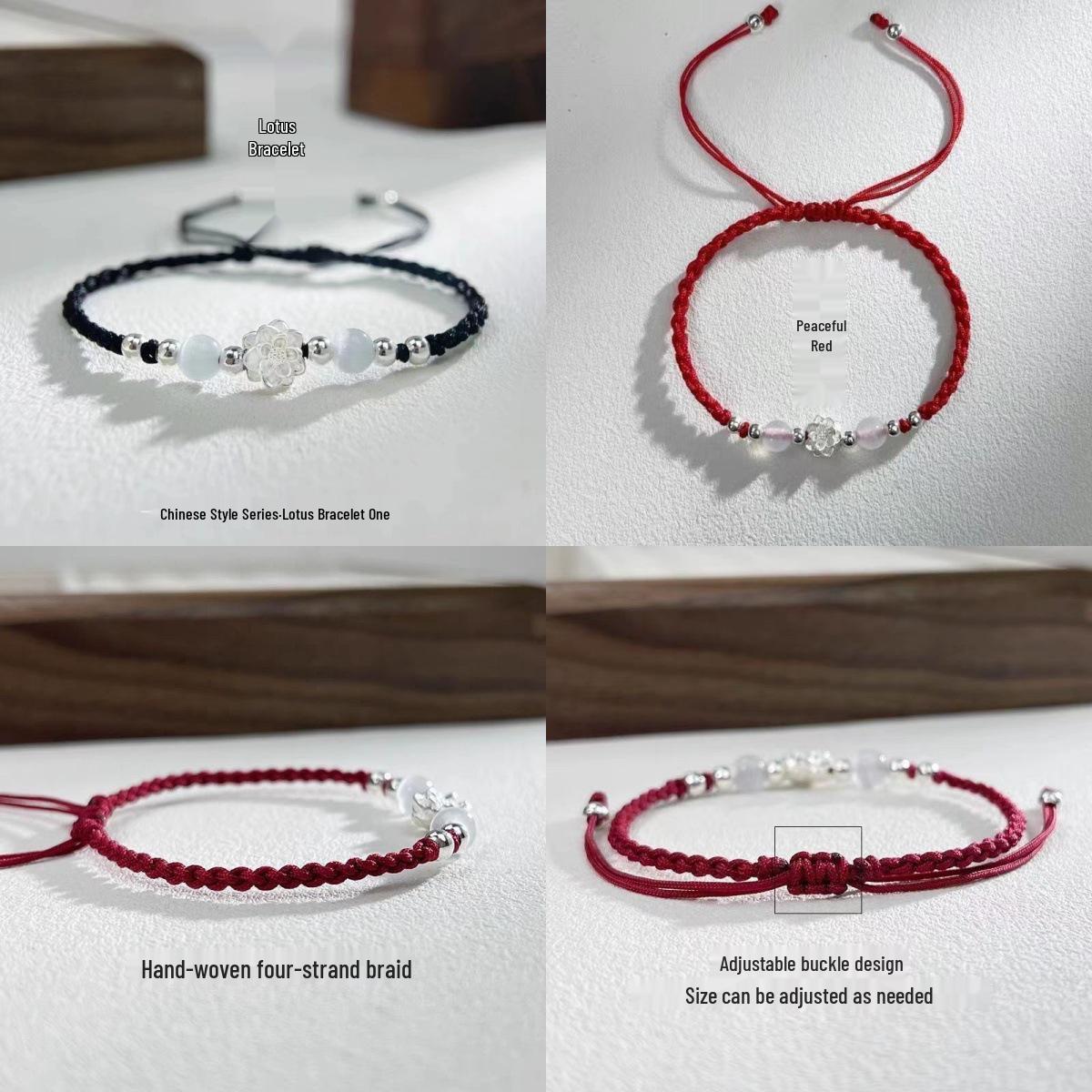 Adjustable Handmade Lotus Woven Bracelet: Traditional Chinese Style for Women & Couples
Adjustable Handmade Lotus Woven Bracelet: Traditional Chinese Style for Women & Couples