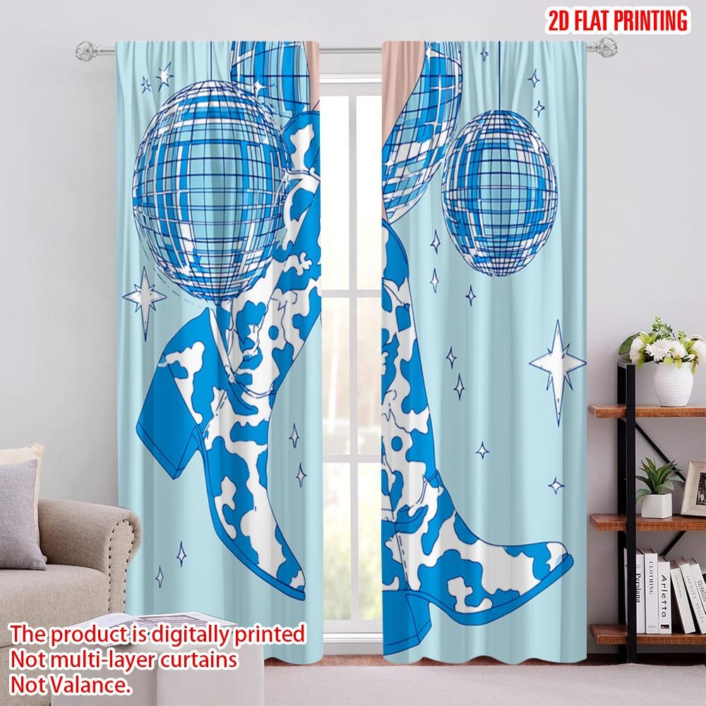 Set Of 2 Flat Printing Curtain Cowboy Disco Boots Sparkle Digital Printed Polyester Drapes Festive Curtains Perfect Bedroom For Decor Made W100*H70(CM)-Hooks&1PCS
Set Of 2 Flat Printing Curtain Cowboy Disco Boots Sparkle Digital Printed Polyester Drapes Festive Curtains Perfect Bedroom For Decor Made W100*H70(CM)-Hooks&1PCS