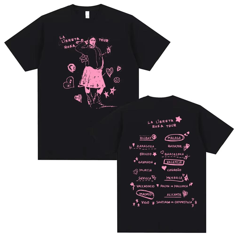 Singer Chiara Oliver La Libreta Rosa Tour Double Sided Graphic T Shirts Unisex Women Fashion Hip Hop High Quality Tshirt Streetwear 2XL
Singer Chiara Oliver La Libreta Rosa Tour Double Sided Graphic T Shirts Unisex Women Fashion Hip Hop High Quality Tshirt Streetwear 2XL