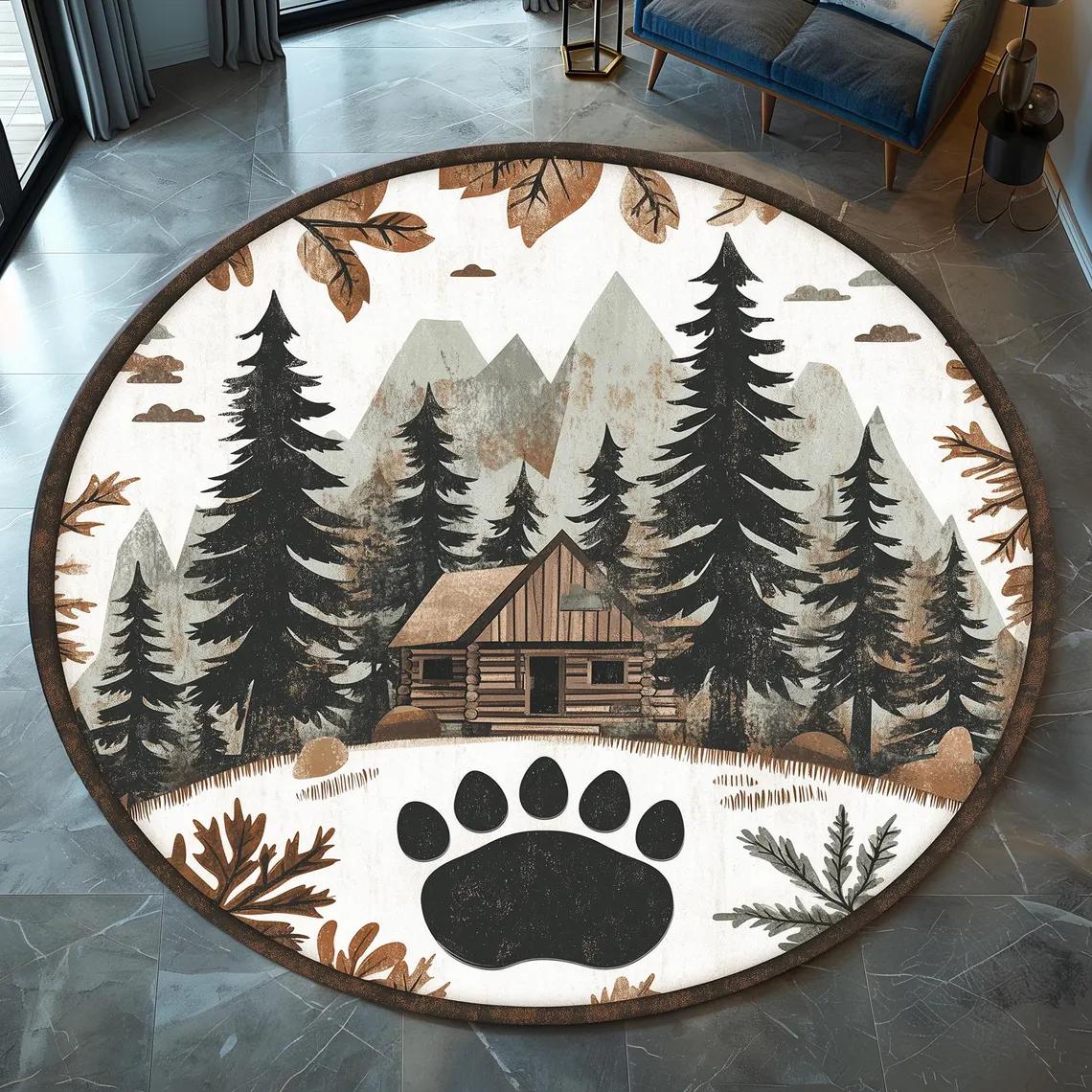 Botanical Rabbit Round Rug, Vintage Brown Hare with Daisies, Round Floral Mat with Ornate Border for Animal Decor or Nature Room 80cm
Botanical Rabbit Round Rug, Vintage Brown Hare with Daisies, Round Floral Mat with Ornate Border for Animal Decor or Nature Room 80cm
