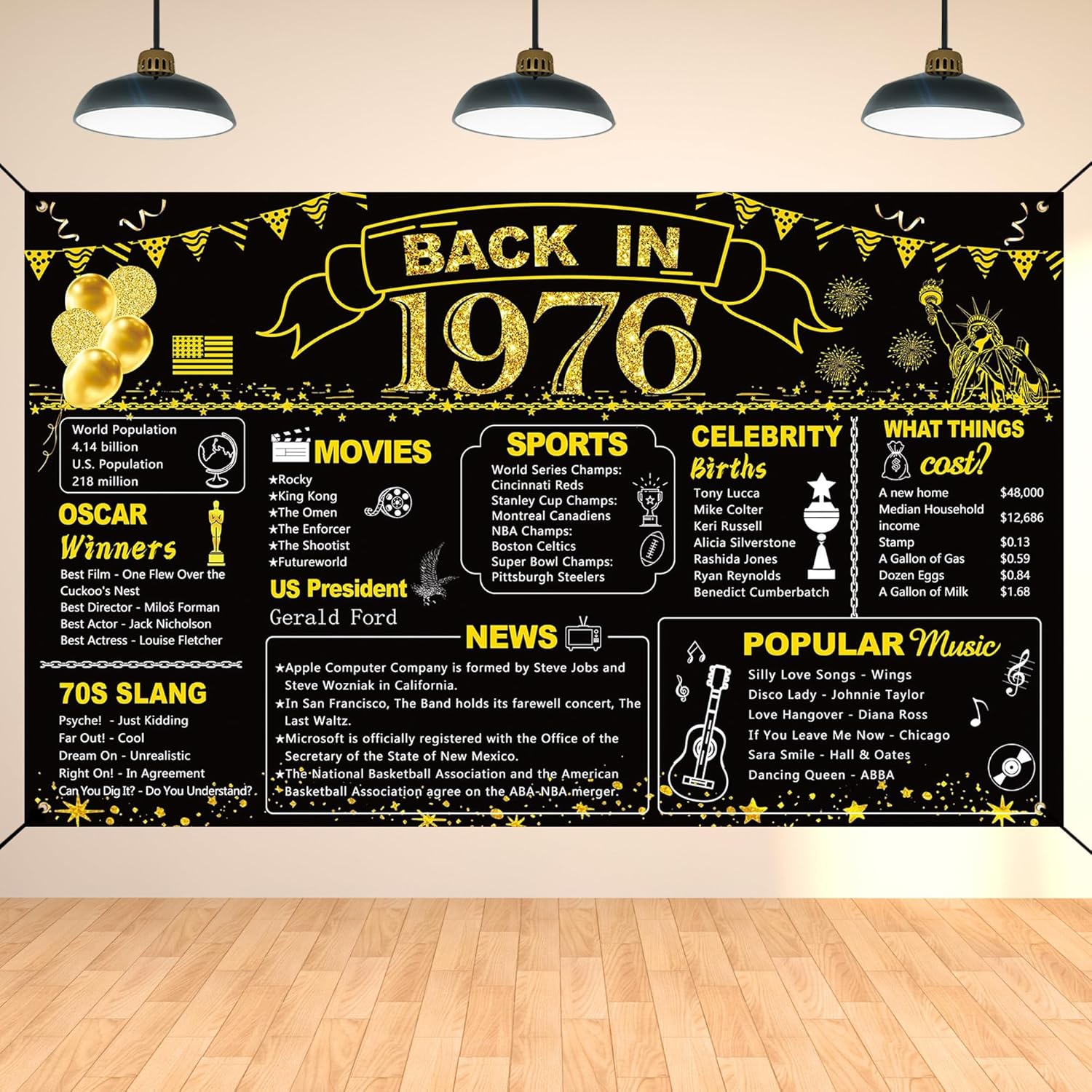 BEPAN 50th Birthday Black Gold Party Decoration, Back in 1976 Banner 50 Year Old Birthday Party Poster Supplies Vintage 1976 Backdrop чёрный
BEPAN 50th Birthday Black Gold Party Decoration, Back in 1976 Banner 50 Year Old Birthday Party Poster Supplies Vintage 1976 Backdrop чёрный