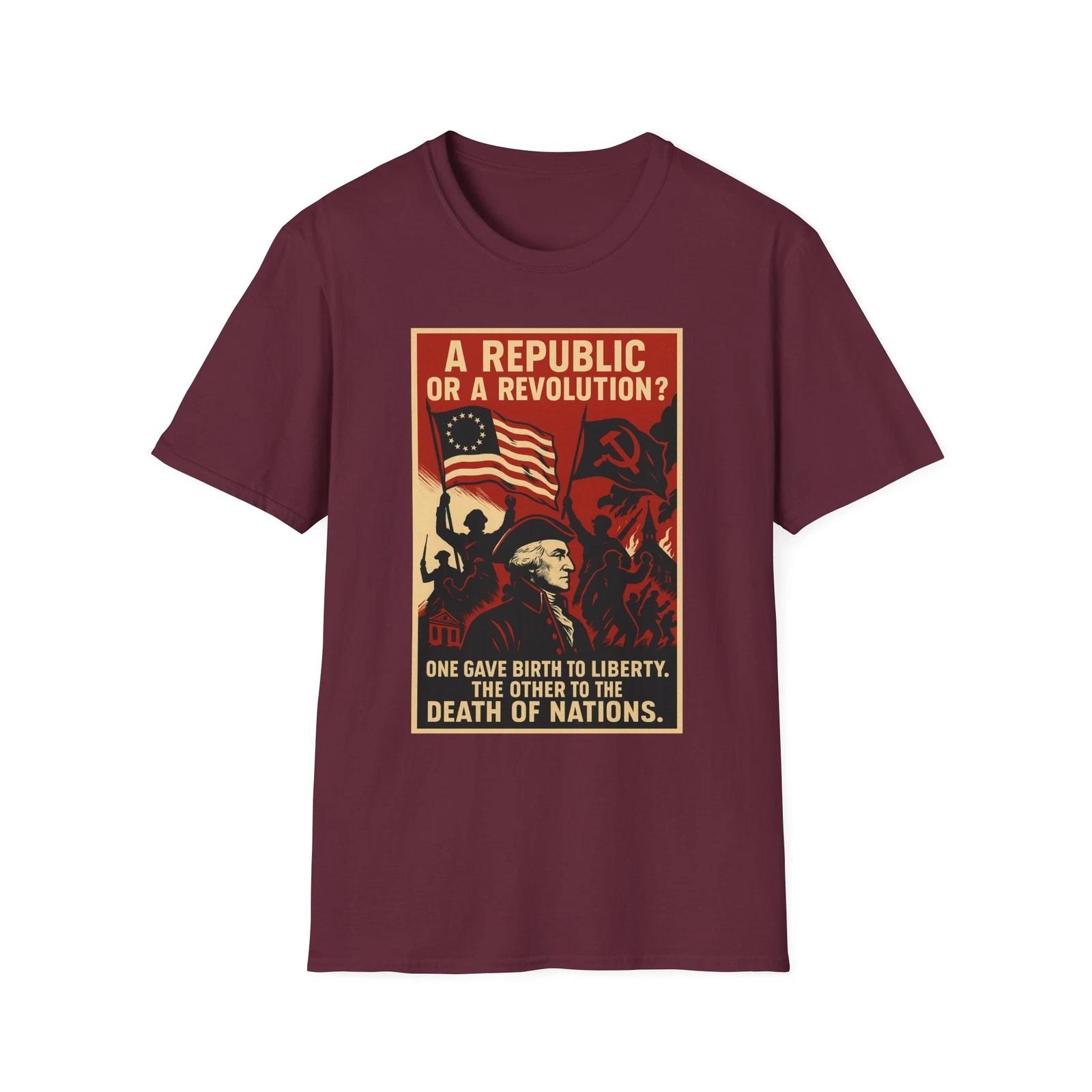 A Republic Or A Revolution Shirt, Founding Fathers vs Communism Graphic Tee S
A Republic Or A Revolution Shirt, Founding Fathers vs Communism Graphic Tee S