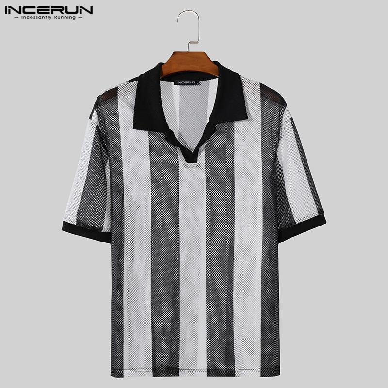 INCERUN Summer Men Mesh Sheer T-Shirt Short Sleeve Hollow Out Netyarn Striped Shirts 2XL чорний
INCERUN Summer Men Mesh Sheer T-Shirt Short Sleeve Hollow Out Netyarn Striped Shirts 2XL чорний