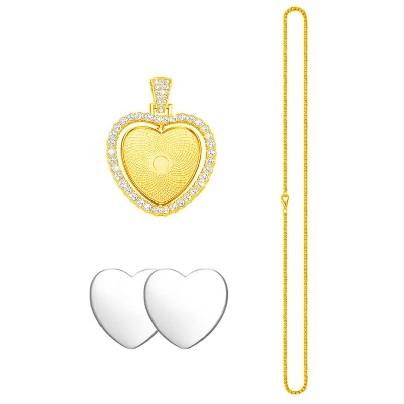 Double Sided Heart Pendant Necklace Set Rotating Inlay Tray Jewelry Making Accessories for Fashionable Women Girls серебряный
Double Sided Heart Pendant Necklace Set Rotating Inlay Tray Jewelry Making Accessories for Fashionable Women Girls серебряный