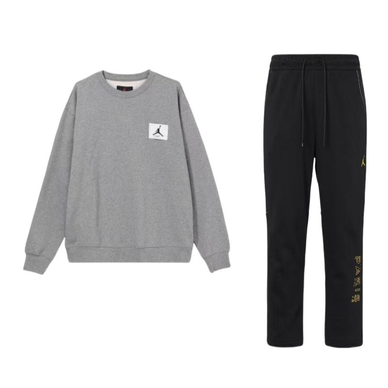 Jordan Свитшот из флиса с длинными рукавами и логотипом, однотонный, с завязками на талии, длинные брюки, повседневный спортивный комплект DV0622-010+FB3910-091 XXL 
Jordan Свитшот из флиса с длинными рукавами и логотипом, однотонный, с завязками на талии, длинные брюки, повседневный спортивный комплект DV0622-010+FB3910-091 XXL