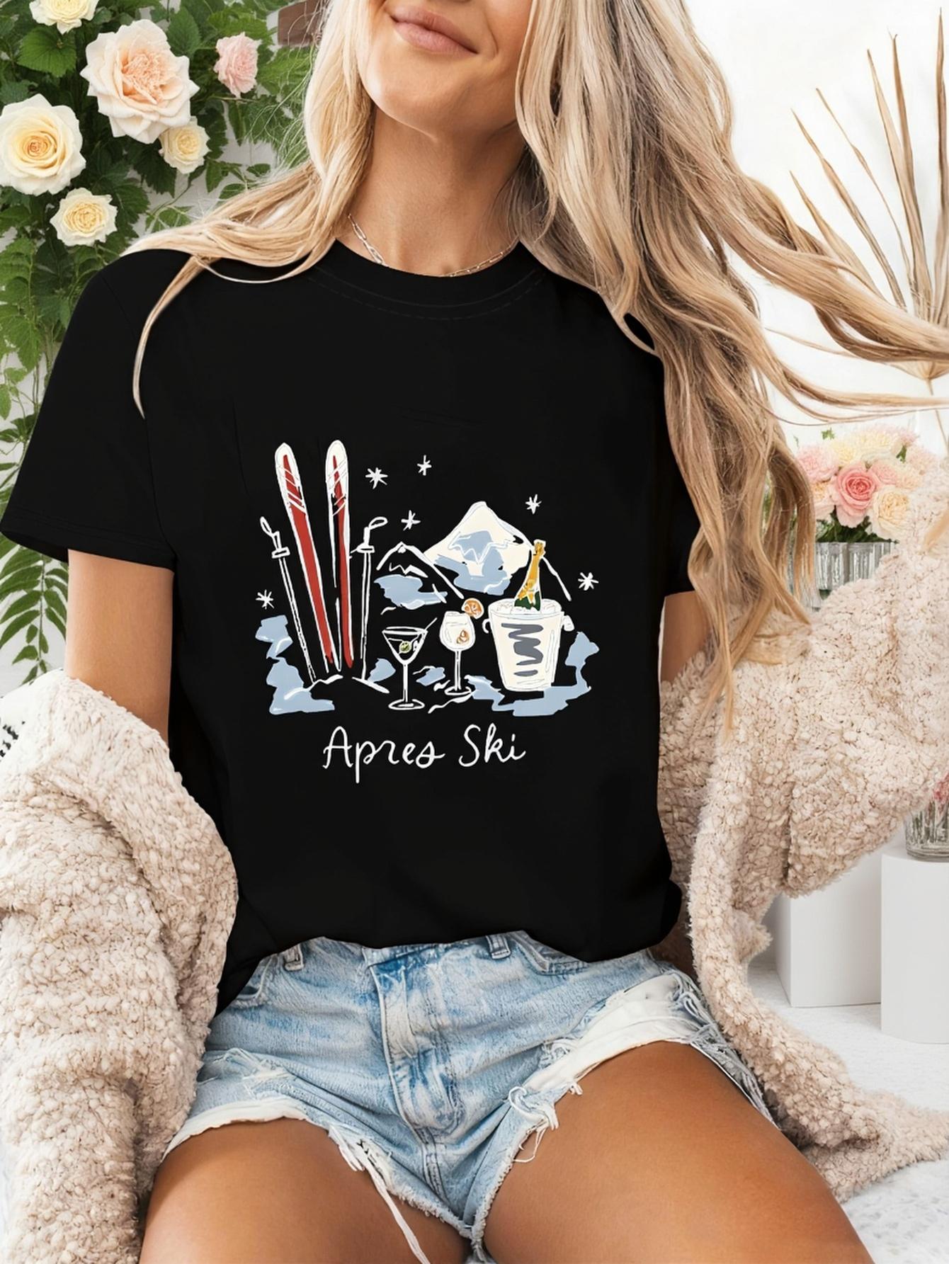A Women S Short-Sleeve Round-Neck T-Shirt for Spring And Summer Featuring a Skiing And Wine Theme with Patterned Prints 5XL різнокольоровий
A Women S Short-Sleeve Round-Neck T-Shirt for Spring And Summer Featuring a Skiing And Wine Theme with Patterned Prints 5XL різнокольоровий