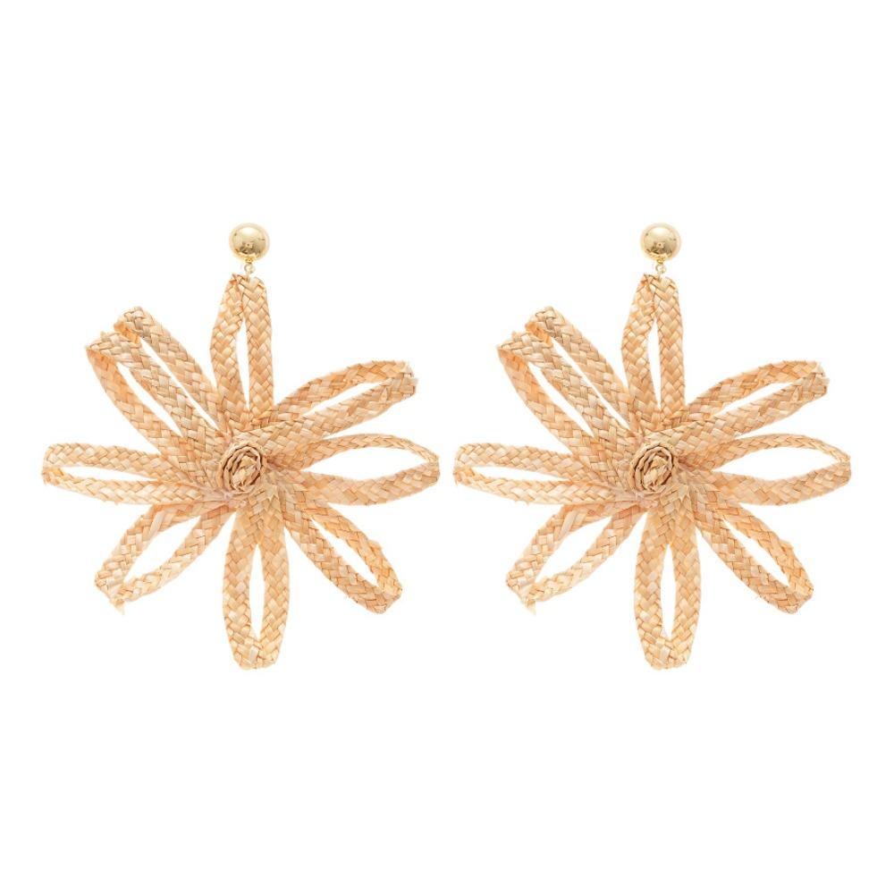 Elegant Exaggerated Flower Ear Studs Zinc Zinc Alloy Hollow Floral Earrings Big Straw Woven Earrings Women хаки
Elegant Exaggerated Flower Ear Studs Zinc Zinc Alloy Hollow Floral Earrings Big Straw Woven Earrings Women хаки
