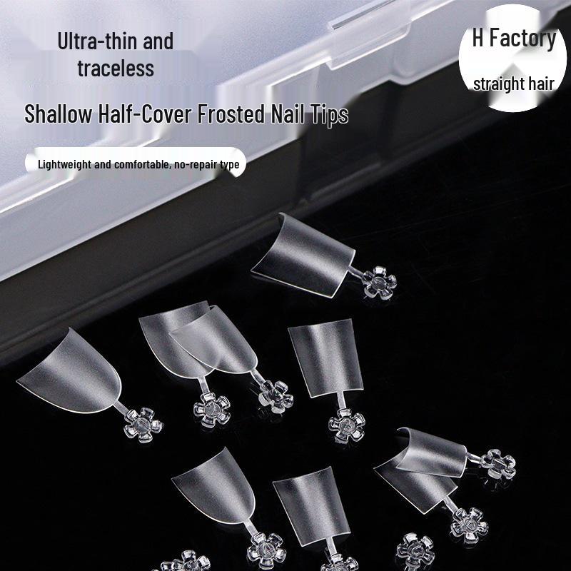 Floral Trapezoid & Oval Transparent Frosted Nail Tips - Small, No-Shaping, Easy-Remove, Half Cover
Floral Trapezoid & Oval Transparent Frosted Nail Tips - Small, No-Shaping, Easy-Remove, Half Cover