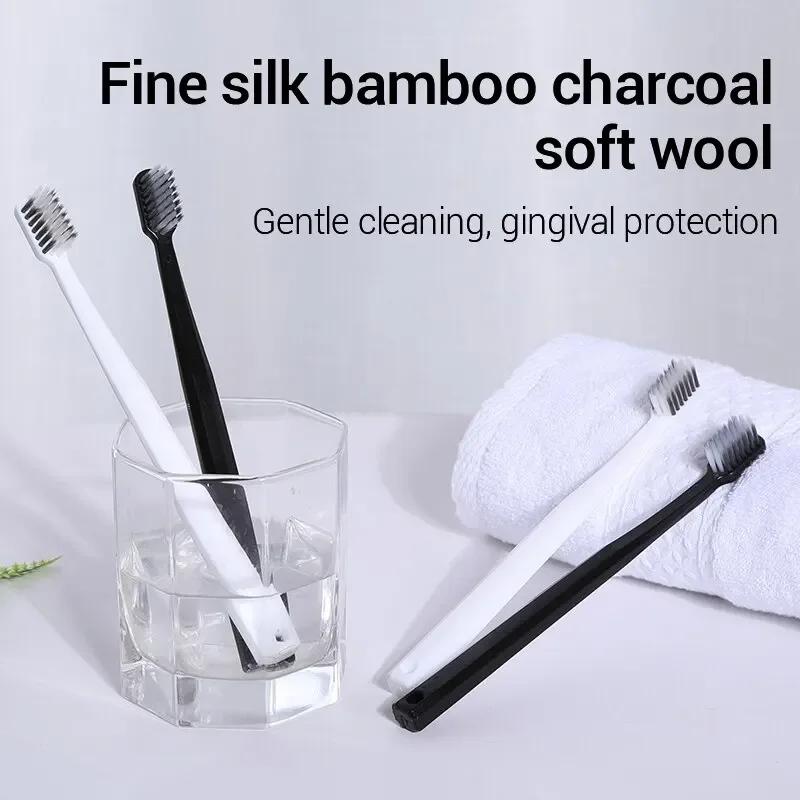 2/4/10PC Bamboo Charcoal Brush Silk Soft Bristle Toothbrushes, Black and White MEN S AND WOMEN S Adult Toothbrushes, Family Set
2/4/10PC Bamboo Charcoal Brush Silk Soft Bristle Toothbrushes, Black and White MEN S AND WOMEN S Adult Toothbrushes, Family Set