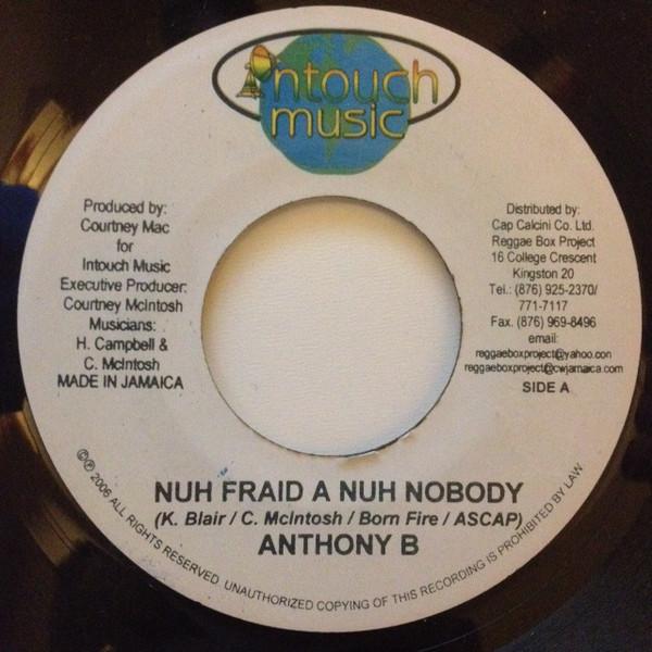 7inch Record ANTHONY B - Nuh Fraid A Nuh Nobody NONE Intouch Music 2006 Jamaica Reggae, Ska & Dub Used
7inch Record ANTHONY B - Nuh Fraid A Nuh Nobody NONE Intouch Music 2006 Jamaica Reggae, Ska & Dub Used