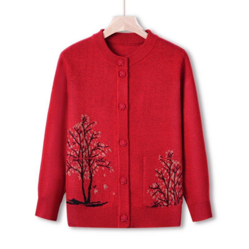 Женский кардиган вязаный свитер для среднего и пожилого возраста осенний верх одежда для пожилой мамы осенняя куртка-свитер одежда для бабушки 5XL (recommended 150-82.5kg) красный
Женский кардиган вязаный свитер для среднего и пожилого возраста осенний верх одежда для пожилой мамы осенняя куртка-свитер одежда для бабушки 5XL (recommended 150-82.5kg) красный