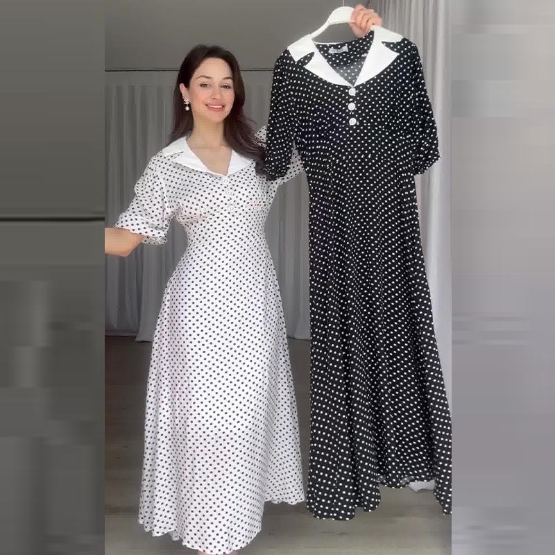 2024 Summer European-American Literary Style Color Block Peter Pan Collar Polka Dot Dress XXXL чорний
2024 Summer European-American Literary Style Color Block Peter Pan Collar Polka Dot Dress XXXL чорний