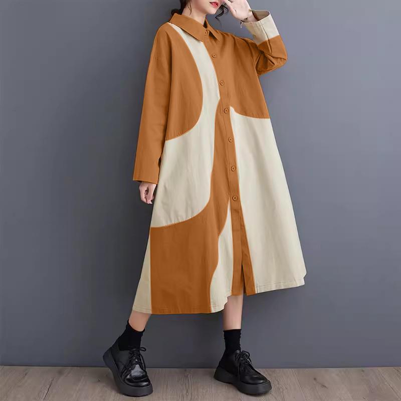 ZANZEA Жіночі сукні-сорочки з довгими рукавами з контрастним принтом осені 4XL помаранчевий
ZANZEA Жіночі сукні-сорочки з довгими рукавами з контрастним принтом осені 4XL помаранчевий