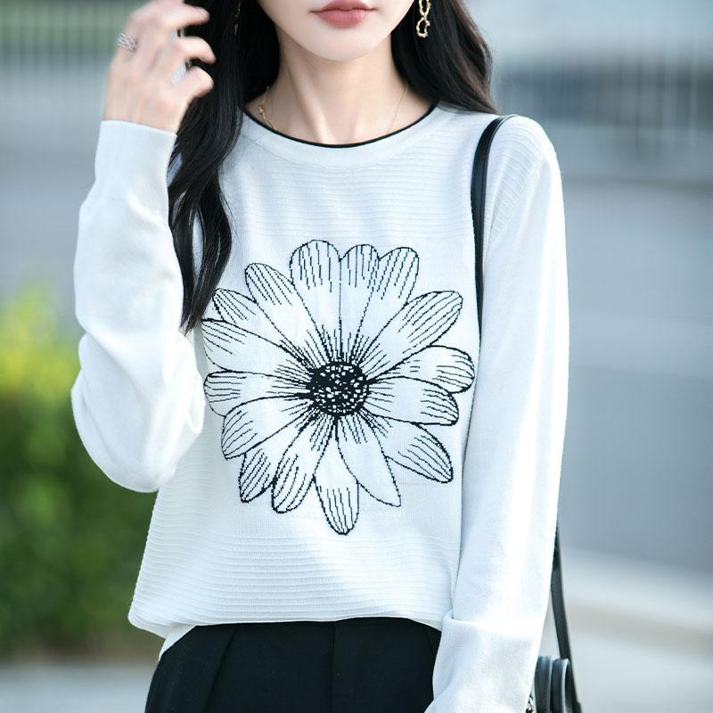 Новый осенне-зимний женский вязаный свитер контрастного цвета с подсолнухом, облегающий базовый свитер с длинными рукавами, весенний топ M белый
Новый осенне-зимний женский вязаный свитер контрастного цвета с подсолнухом, облегающий базовый свитер с длинными рукавами, весенний топ M белый