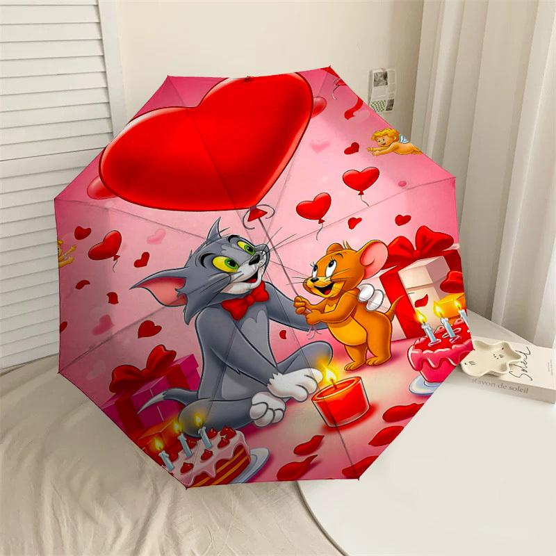 1pc Tom Jerry Automatic Open/Close Umbrella Compact Folding Umbrella with 8-Rib Shaft lightweight esign, for Women/Men1159A
1pc Tom Jerry Automatic Open/Close Umbrella Compact Folding Umbrella with 8-Rib Shaft lightweight esign, for Women/Men1159A