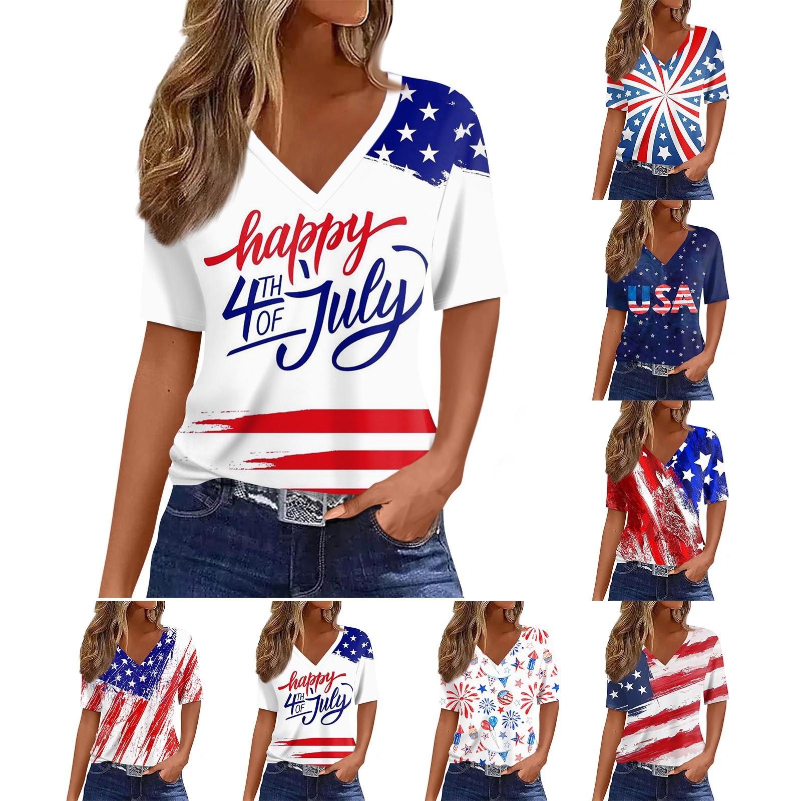 Women s Shirt Casual Loose Fitting Shirt Short Sleeved Holiday Printed V-neck Top Printed Top T-shirt
Women s Shirt Casual Loose Fitting Shirt Short Sleeved Holiday Printed V-neck Top Printed Top T-shirt