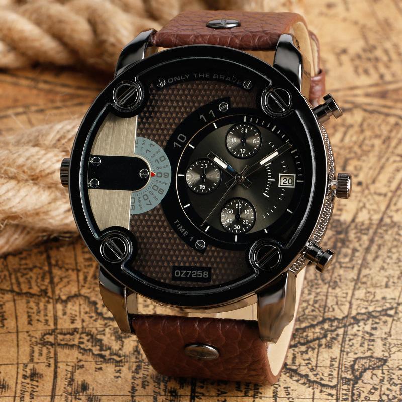 Creative Sport Big Dial Man Watches Business Quartz Wristwatches Retro Black Quartz Watches Clock Montre Homme Relogio Masculino коричневый
Creative Sport Big Dial Man Watches Business Quartz Wristwatches Retro Black Quartz Watches Clock Montre Homme Relogio Masculino коричневый