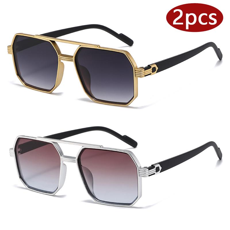 Trendy 2pcs Women Luxury Polygonal Pilot Sunglasses Double Beam Men Metal Sunglass Outdoor Driving Shade Sunglasses Unisex UV400
Trendy 2pcs Women Luxury Polygonal Pilot Sunglasses Double Beam Men Metal Sunglass Outdoor Driving Shade Sunglasses Unisex UV400