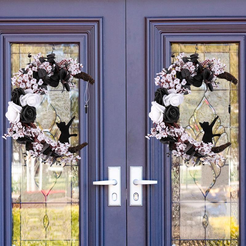 Black Roses Artificial Flowers Moon Shaped Garland Cat Door Wreaths Halloween Decoration Simulation Plants Flower Wall Hangings france
Black Roses Artificial Flowers Moon Shaped Garland Cat Door Wreaths Halloween Decoration Simulation Plants Flower Wall Hangings france