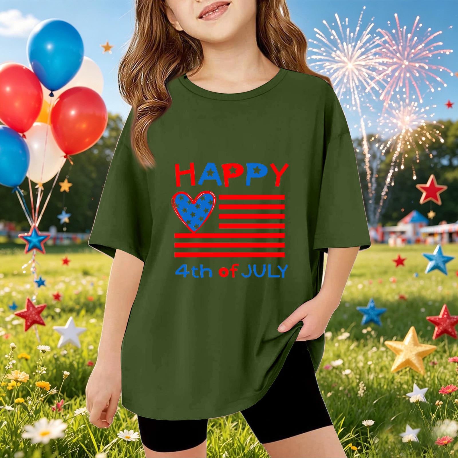 Kids Short Sleeve T Shirt Independence Day Print Top Casual Comfortable Fit Patriotic Graphic Tee for Boys and Girls Summer Wear 150
Kids Short Sleeve T Shirt Independence Day Print Top Casual Comfortable Fit Patriotic Graphic Tee for Boys and Girls Summer Wear 150