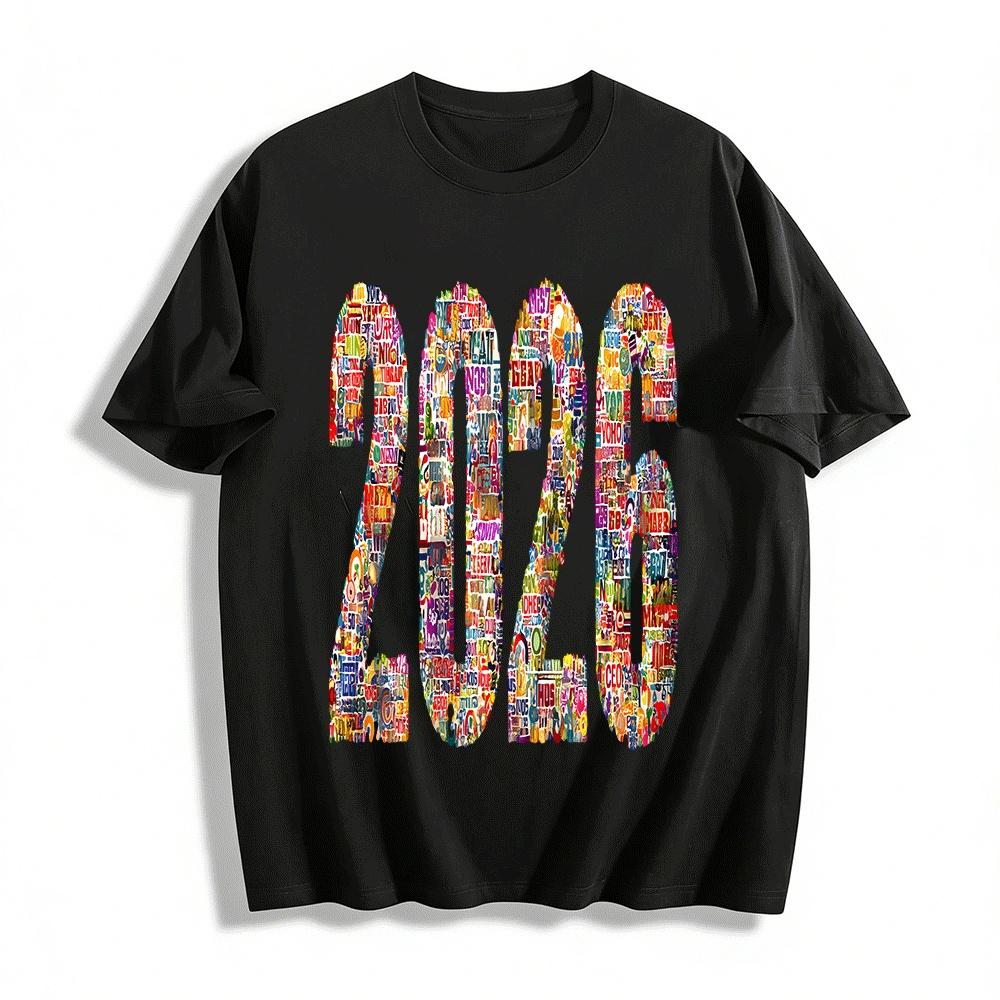 2026 Themed Graphic Print Casual Short Sleeve T-Shirt Pure cotton T-shirt XXS
2026 Themed Graphic Print Casual Short Sleeve T-Shirt Pure cotton T-shirt XXS