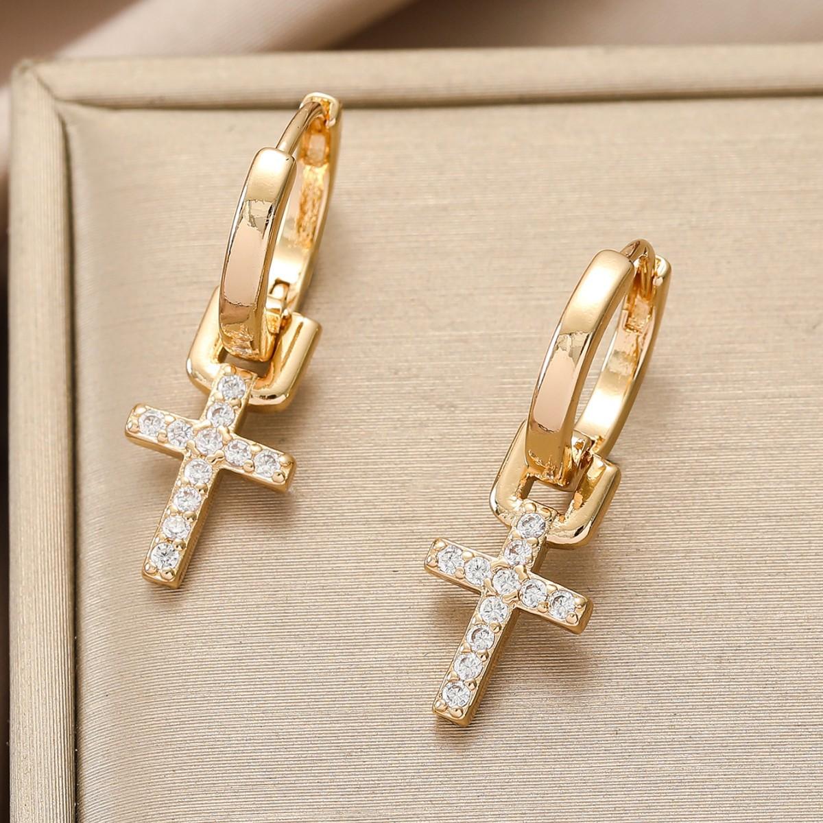 Zircon Cross Dangle Earrings For Women Girls Stainless Steel Cross Earring 2025 Trending Couple Wedding Aesthetic Jewelry Aretes
Zircon Cross Dangle Earrings For Women Girls Stainless Steel Cross Earring 2025 Trending Couple Wedding Aesthetic Jewelry Aretes
