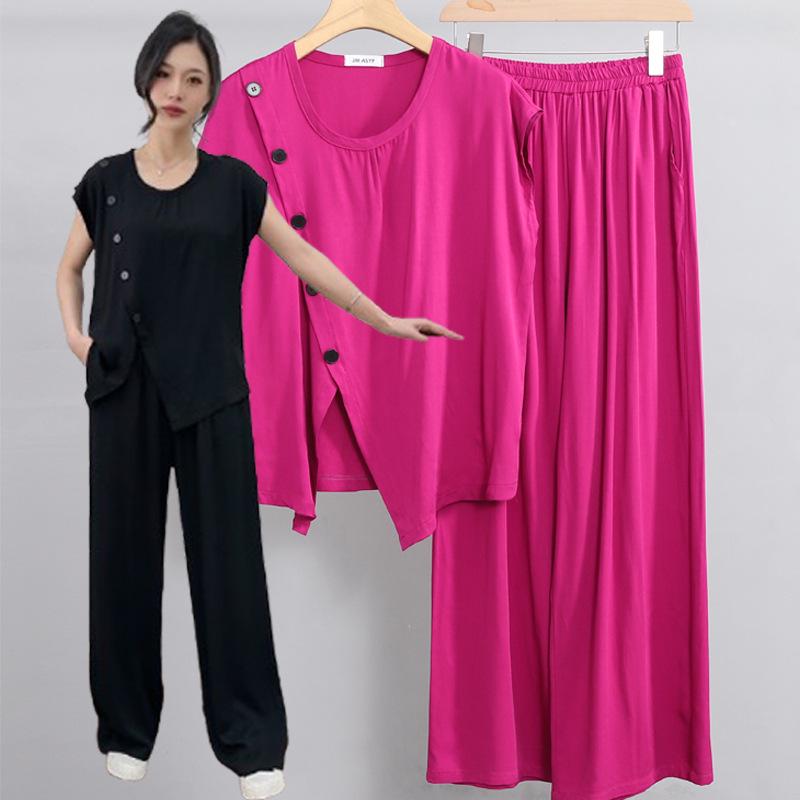 Lightweight Cotton Rayon Casual Fashion Set: Short Sleeve Top & Long Pants Two-Piece Home Wear XL
Lightweight Cotton Rayon Casual Fashion Set: Short Sleeve Top & Long Pants Two-Piece Home Wear XL