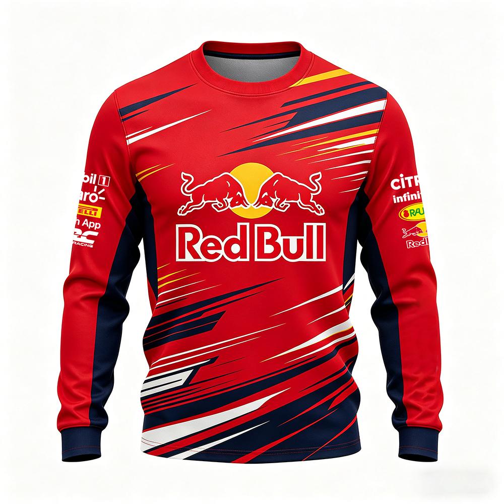 Men s Spring and Autumn Red Bull F1 Racing and Motorcycle Clothing, Red Bull Niche Style, New Round Neck Long Sleeved Shirt 4XL
Men s Spring and Autumn Red Bull F1 Racing and Motorcycle Clothing, Red Bull Niche Style, New Round Neck Long Sleeved Shirt 4XL