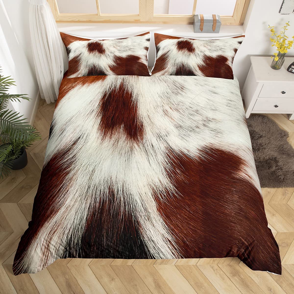 Комплект підодіяльника з коров ячої шкіри з соняшником, Мікрофібра, Комплект постільної білизни з коров ячого хутра, Західний, Шкіра сільськогосподарської тварини, Ковбойський чохол для ковдри, Полуторний, Королівський розмір 135x200cm 2pcs
Комплект підодіяльника з коров ячої шкіри з соняшником, Мікрофібра, Комплект постільної білизни з коров ячого хутра, Західний, Шкіра сільськогосподарської тварини, Ковбойський чохол для ковдри, Полуторний, Королівський розмір 135x200cm 2pcs