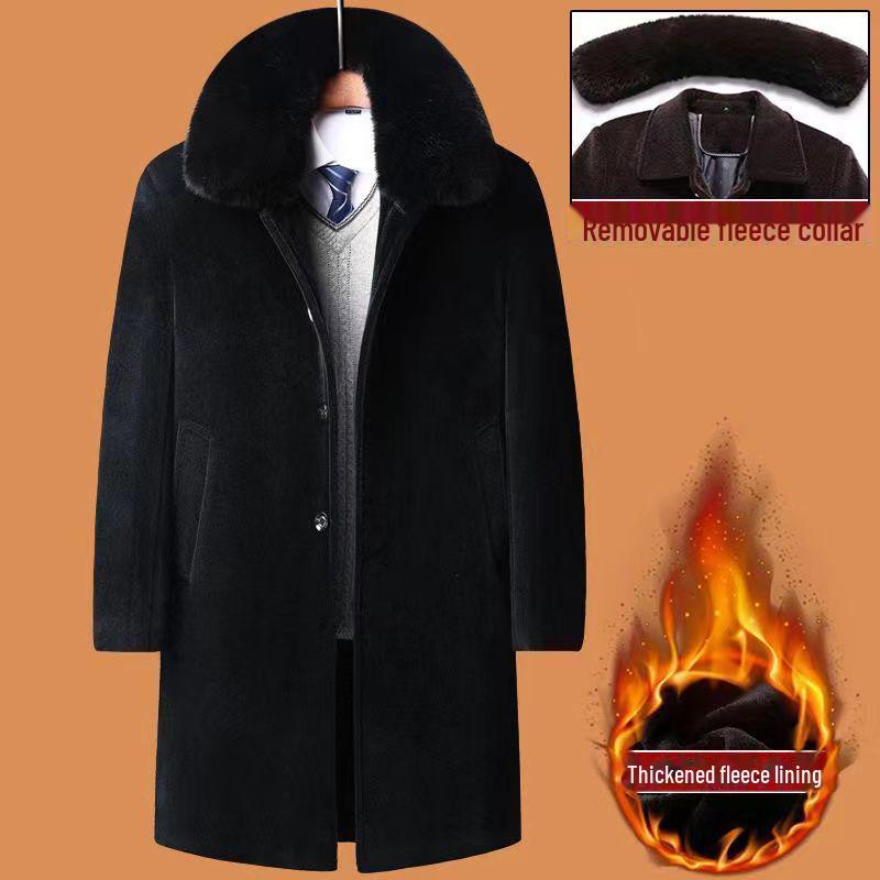 Men s Woolen Coat: Thickened Winter Long Coat for Middle-Aged and Elderly Recommended for 140-160 Jin, Size 185
Men s Woolen Coat: Thickened Winter Long Coat for Middle-Aged and Elderly Recommended for 140-160 Jin, Size 185