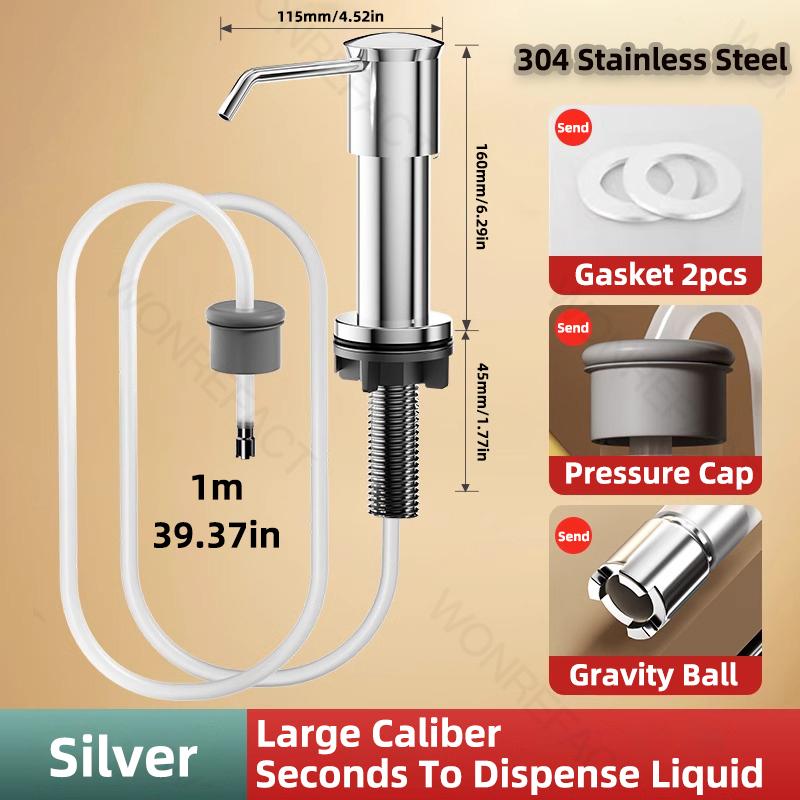 Soap Dispenser for Kitchen Sink Built in Sink Soap Dispenser Brushed Countertop Soap Dispenser Pump Silver Blackgray срібний
Soap Dispenser for Kitchen Sink Built in Sink Soap Dispenser Brushed Countertop Soap Dispenser Pump Silver Blackgray срібний